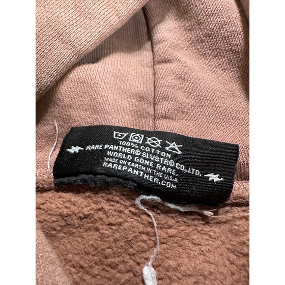 Rare Panther Mens Brown Graphic Hoodie Sweatshirt Size 3/Large Cotton - Picture 4 of 6